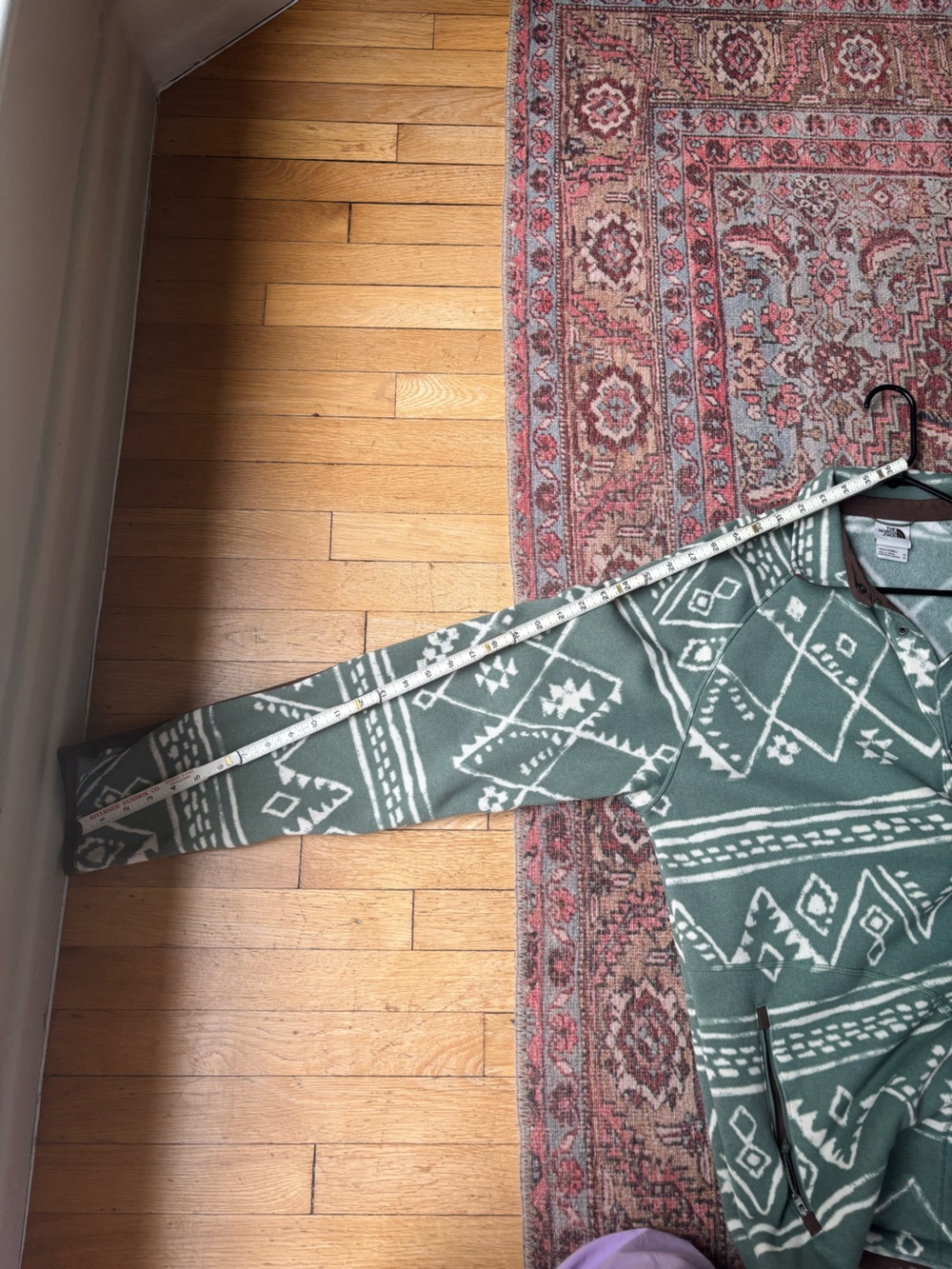 The North Face Fleece Jacket - Sage Green & Brown Trim - Picture 9 of 11